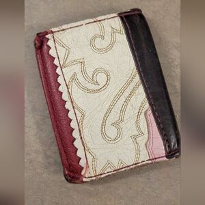 Multicolor Leather Wallet Made From Reclaimed Cowboy Boots